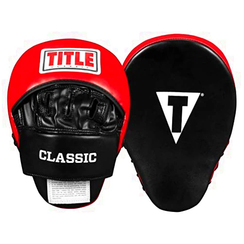 Title Boxing Classic Charge Punch Mitts, Black/Red