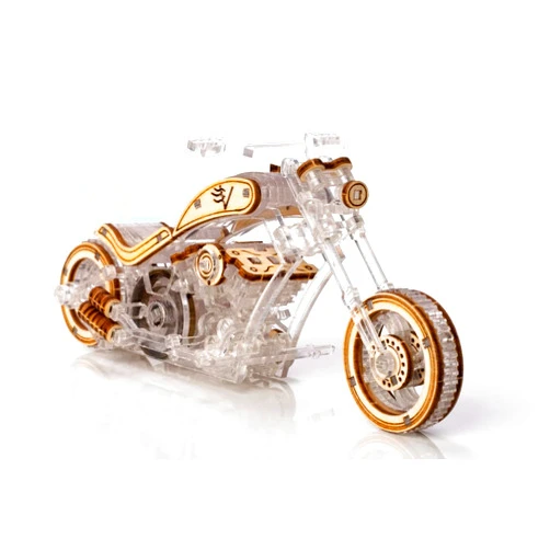 Generic Mechanical Veter Models Wooden and Plastic 3D Puzzle Chopper-v1 Racing Motorbike Self-Assembly Set