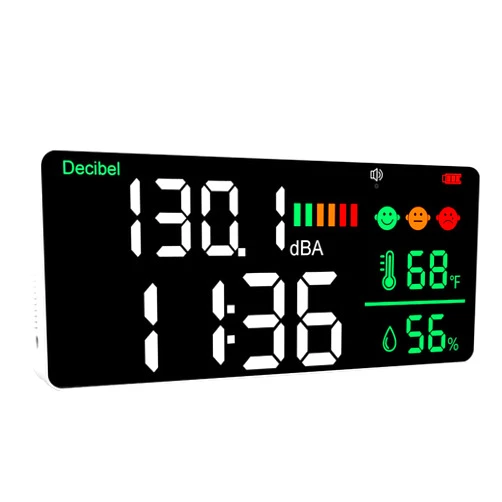 Dienmern 5-in-1 Decibel Meter - 30-130dB Range Wall Mount Sound Level Meter, 11