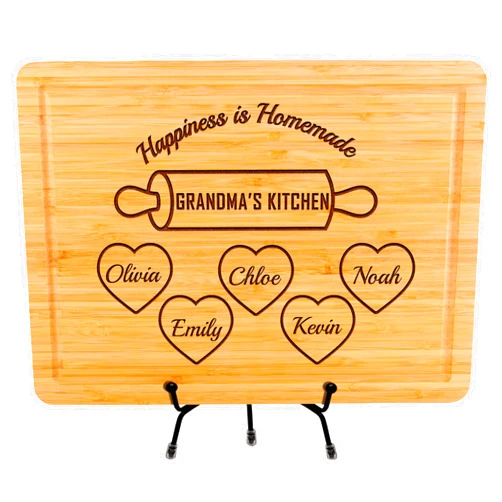 Generic Personalized Cutting Board Grandma Gift for Mom, Granny, Gigi, Custom Gifts for Mothers Day, Custom Engraved Cutting Board, Grandma's Kitchen Kids Names, Personalized Mom Birthday Gift Idea for Mama