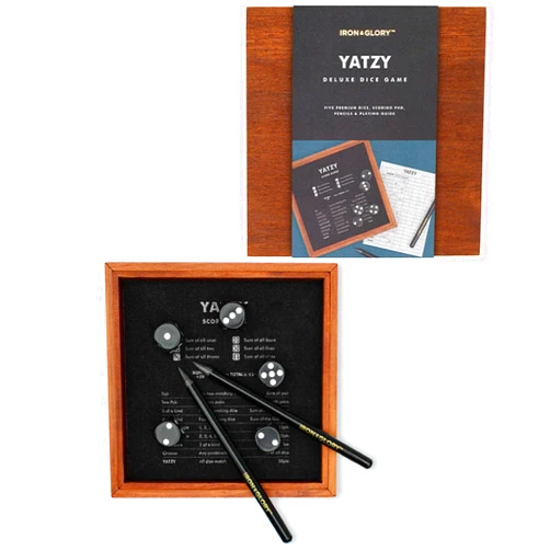 Iron And Glory Iron & Glory Yatzy Dice Games | Wooden Board Games | Board Games for Family Night | Coffee Table Decor | Family Board Games for Games Night | 4 Player Games & Wooden Living Room Decor