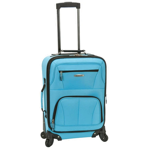 Rockland Pasadena Softside Spinner Wheel Luggage, Turquoise, Carry-On 20-Inch