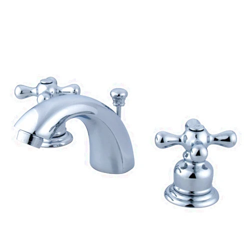 Kingston Brass KB941AX Victorian Mini Widespread Lavatory Faucet with Metal Cross Handle, Polished Chrome,4-Inch Adjustable Center