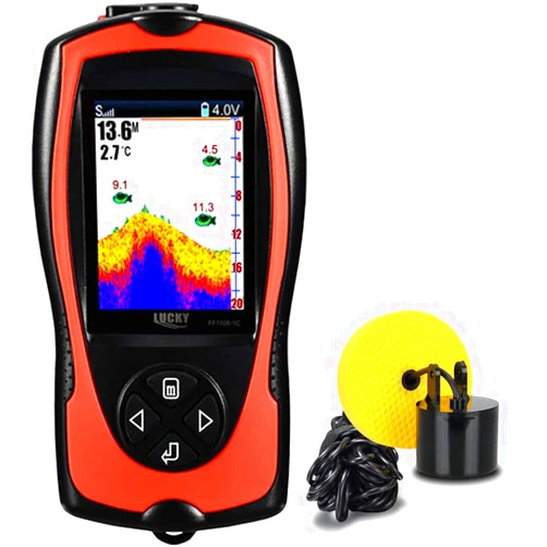 LUCKY Portable Fish Finder Handheld Kayak Fish Finders Wired Fish Depth Finder Sonar Sensor Transducer for Boat Fishing Sea Fishing