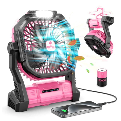 ONLYNEW Portable Rechargeable Camping Fan 20000mAh Outdoor Tent Fan Battery powered fan
