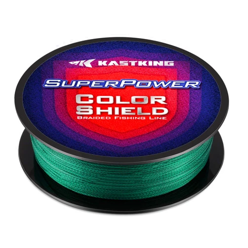 KastKing Superpower ColorShield Braided Fishing Line - Colorfast Braided Line, 100% Solution Dyed UHMWPE Fiber, Smooth & Strong Superline, Near Zero Stretch, Sensitive, High Abrasion Resistance
