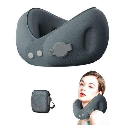 Facylive Travel Pillows For Airplanes ，Portable Inflatable Neck Pillow ，360-Degree Support, Quick Inflate/Deflate, Premium Polyester, Compact Friendly with Storage Box for Car, Office, and Outdoor Activities