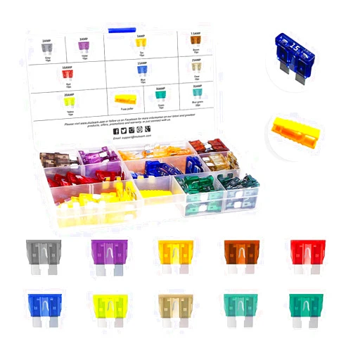 MulWark 120pc Assorted Standard Auto Car Truck Blade Fuses Set- 5A 7.5A 10A 15A 20A 25A 30A-ATC/APR/ATO+ATM Mini-Automotive-Blade-Fuse Assortment Kit (120pc ATC)