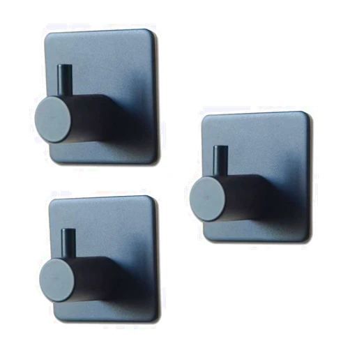 Holanper Adhesive Hooks, Stick on Wall Adhesive Hangers Heavy Duty Wall Hangers Stainless Steel Towel Coat Clothes Hooks Sticky Hooks for Kitchen Bathroom Home Door Key Robe(3 Pack)