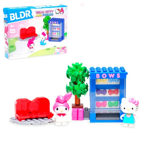 BLDR Hello Kitty and Friends Bow Vending Machine Building Set with Hello Kitty and My Melody Minifigures - Gift for Kids and Sanrio Fans Ages 8+, 0112