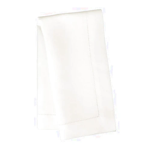 Huddleson Hemstitched Ivory Linen Napkin 22x22 (Set of Six) Trim Oversize Luxury Italian Linen Sewn in US
