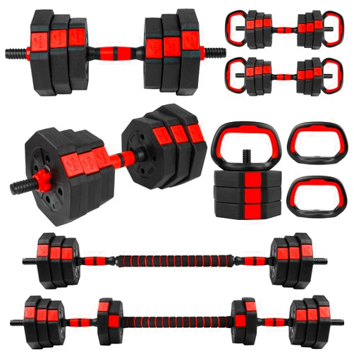 JORICY Adjustable Dumbbells Set 22LBS/33LBS/44LBS/55LBS/66LBS Free Weight Set with Connector, 4 in 1 Free Weights Dumbbells Set for Barbell Kettlebells Push Up, Fitness Exercises for Home Gym Men Women
