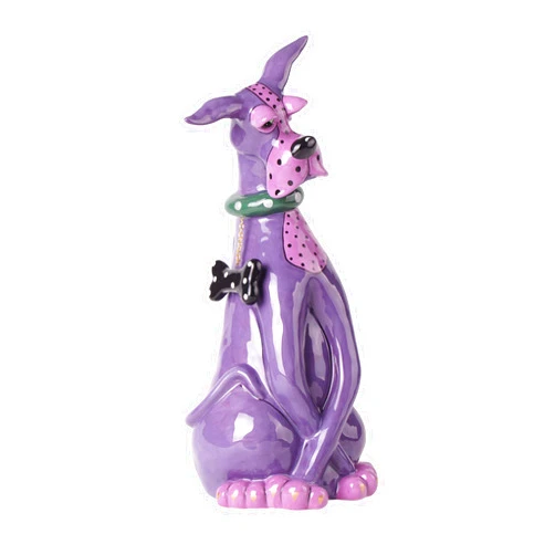 Blue Sky Ceramics Zappy Dog Violet Figurine 14
