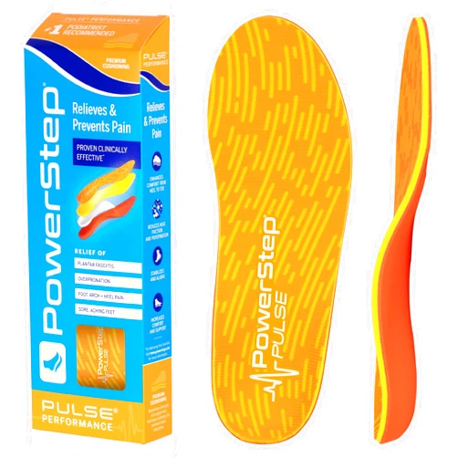 PowerStep Insoles, Pulse Performance, Running Shoe Pain Relief Insert, Athletic Arch Support Orthotic for Women and Men - Made in The USA (M 8-8.5, F 10-10.5)