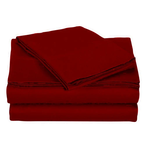 Tony's Textiles 4 Piece Sheet Set 1000 Thread Count 100% Egyptian Cotton 15 Inches Deep Pocket Sheet Set, Burgundy Solid, Full