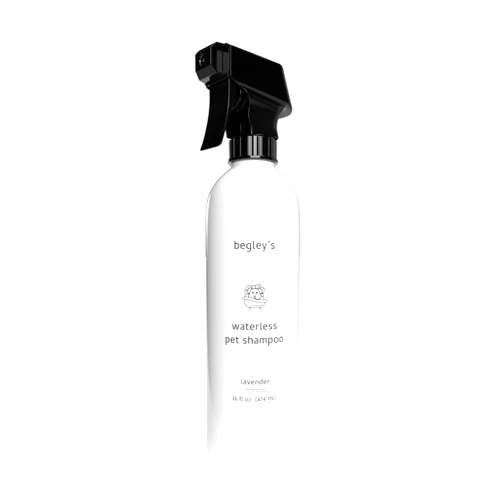 Begley's No Rinse Waterless Pet Shampoo, Bathless Cleaning, Deodorizing, and Odor Removal for a Shiny, Fresh Smelling Coat - Effective for Dogs, Puppies, and Cats - Fresh Lavender Scent