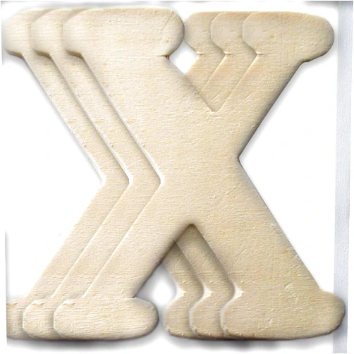 The Crafts Outlet 4-in Family of Wood Letter 4mm Thick Letter (X) Medium Unfinished Plywood, 3-Pack