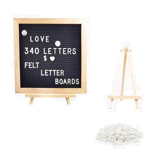 WZLL.SLSP Felt Letter Message Board 340 Letters,Letter Board Sign With Stand, 10X10 Inch for Baby & Pregnancy Announcement Sign,for Party Home Decor