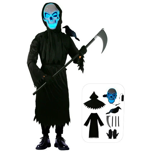 Tinsow Grim Reaper Costume for Kids - Halloween Costumes for Boys Girls Scary Cosplay