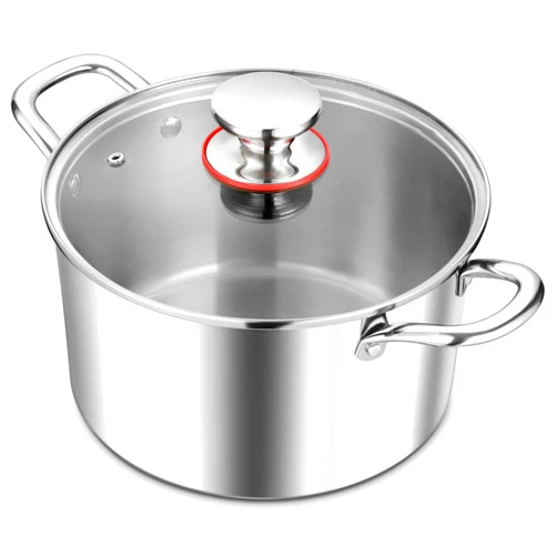 E-far 5 Quart Stock Pot with Lid, 18/10 Tri-ply Stainless Steel Stockpot for Induction Ceramic Gas Stoves, Heavy Duty Cooking Pot for Pasta Soup Stewing Simmering, Oven and Dishwasher Safe