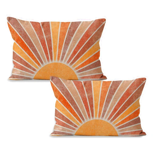 Liosei Boho Sunshine Decorative Throw Pillow Cover, Boho Home Room Decor, Mid Century Modern Abstract Sunshine Pillow Covers for Home Room Bed Sofa Decor, 16x24 Inch