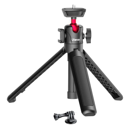 ULANZI Select MT-16 Extendable Mini Camera Tripod, 4 Levels Adjustment 360° Ball Head Cold Shoe Lightweight Portable Vlog Travel Selfie Stick Handle Grip Desktop Webcam Tripod for DSLR Action Camera
