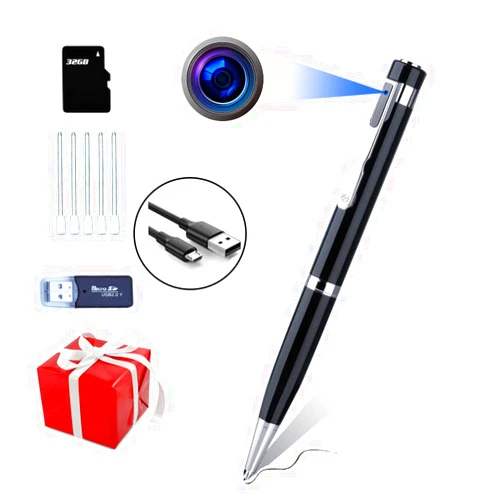 KALU Security Cameras SPY Mini Camera Pen Meeting Report Tiny Secret 1080P Portable Pocket Camera Business Staff Security with 32GB SD Card Digital Camcorder Camera Small Spy Micro Camera
