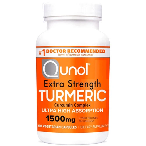 Qunol Turmeric Curcumin Supplement, Turmeric 1500mg With Ultra High Absorption, Joint Support Supplement, Extra Strength Turmeric Capsules, 2 Month Supply, 180 Count (Pack of 1)