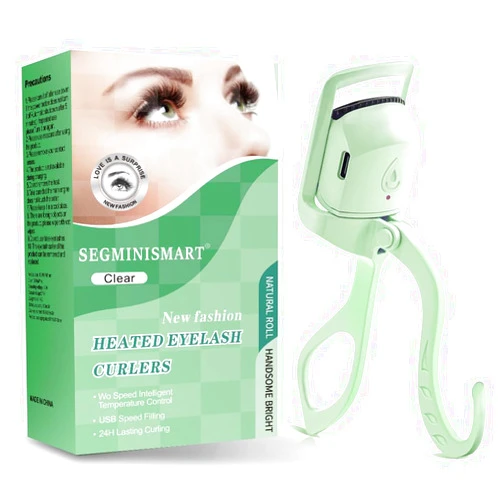 SEGMINISMART Heated Eyelash Curler, Fast Heat up Within 5s, 24 Hours Long Lasting, Rechargeable Electric Eyelash Curler, Temperature Control, Safe Anti-Burn Eyelash Curlers, Quick Natural Curling Eye Lashes
