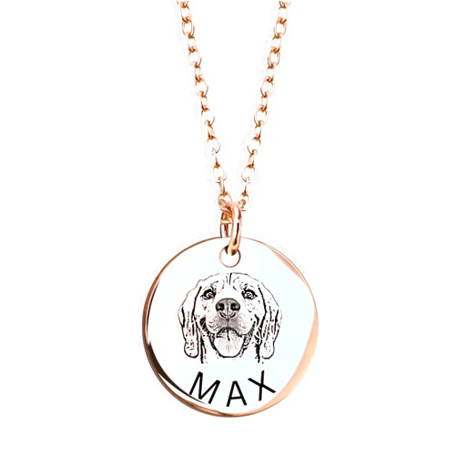 MignonandMignon Personalized Pet Portrait Necklace – Custom Jewelry Gift for Dog or Cat Lovers Unique Holiday Gifts for Her -LCN-AP