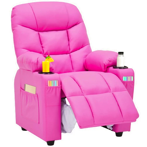 SNUGWAY Marshmallow Larger Kids Reclining Chair Leather Recliner Sofa Children Ages 3-12