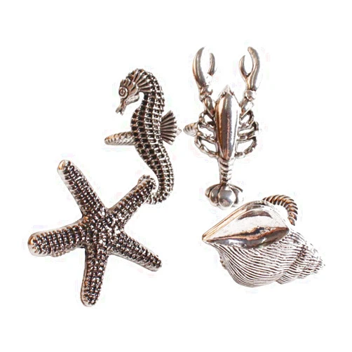 fenncostyles.com Decorative Coastal Sea Creatures Design Napkin Rings - Set of 4 (Sea Creatures)