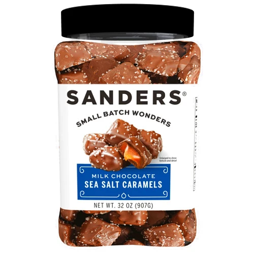Sanders Original Small Batch Milk Chocolate Sea Salt Caramels Tub - 32 oz