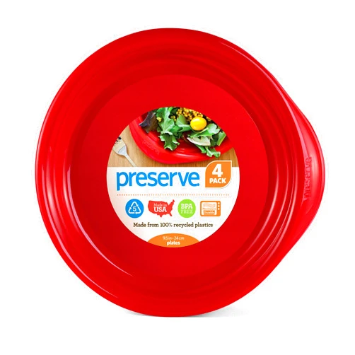 Preserve Plate, Set of 4, Pepper Red