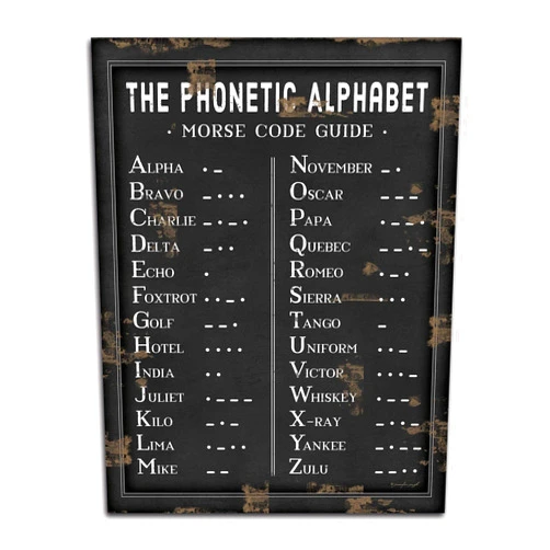 Langton Metal Sign - The Phonetic Alphabet Morse Code - Art-Wall Decoration Metal Poster Family Bar Restaurant Garage Cafe Art Metal Sign Gift 8x12 inch