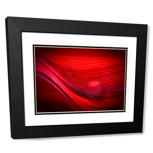 ArtDirect Red 18x13 Black Modern Wood Framed with Double Matting Museum Art Print by Kerber, Jutta