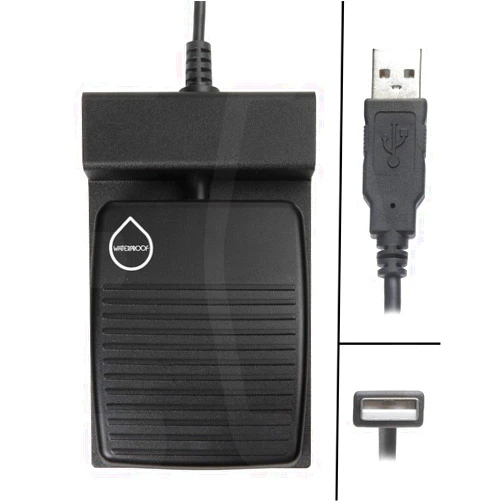 ECS Dictation Foot Pedal for Dragon Medical Practice Edition, Legal, Group and Dragon Medical One – Hands Free Waterproof USB Single Button Press and Release