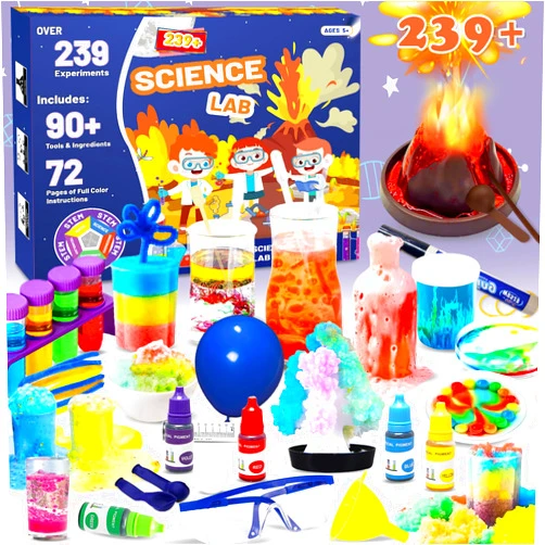 MuseLuxe 239+ Science Kit for Kids,Lab Experiments,Scientist STEM Activities Educational Scientific Tools,Volcano,Chemistry Set, Birthday Present and Toys for 8-12Years Old Boys Girls Kids
