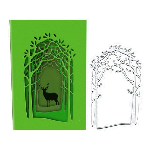 Anxendong Layered Tree Forest Metal Die Cuts Cutting Dies, Layered Tree Forest Paper Cards Cutting Dies Cut Stencils for DIY Embossing Card Making Book Tags Decorative Paper Dies Scrapbooking