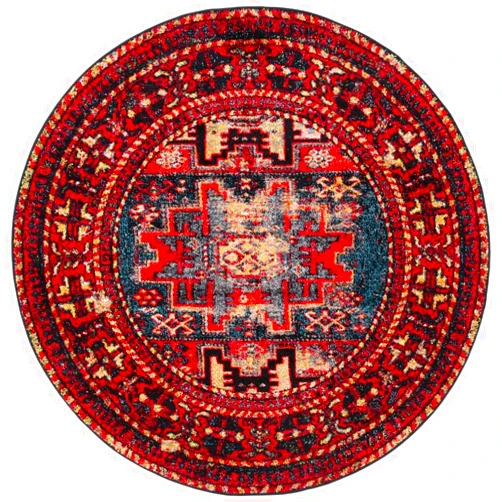 SAFAVIEH Vintage Hamadan Collection 11' Round Red / Multi VTH213A Oriental Traditional Persian Non-Shedding Dining Room Entryway Foyer Living Room Bedroom Area Rug