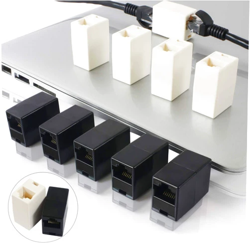 N/H 10 Pack ethernet Coupler, ethernet Extender in Line rj45 Coupler Cat6/Cat6e/Cat5e/cat5 ethernet Female to Female Coupler ethernet Connector (Black+White)