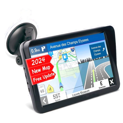 NAVRUF GPS Navigation for Car, Latest 2024 Map,9 inch Touch Screen Real Voice Spoken Turn-by-Turn Direction Reminding Navigation System for Cars, Vehicle GPS Satellite Navigator with(Free Lifetime Updates)