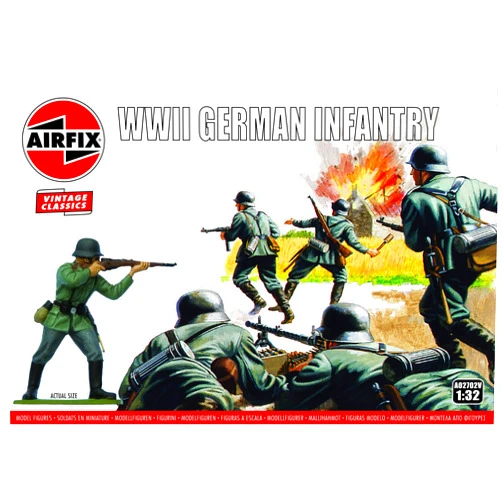 Airfix Vintage Classics WWII German Infanty 1:32 WWII Military Diorama Plastic Model Figures A02702V