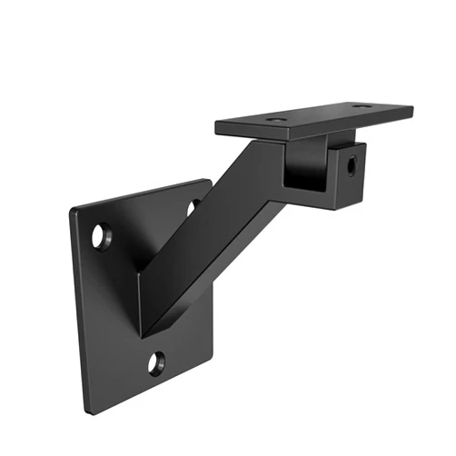 AMSOOM Adjustable Handrail Bracket Stair Bracket Wall Mounted DIY Simple Installation Steel Metal Handrail Support Stair Accessories Square Handrail Hardware.(Black,4 Pack)