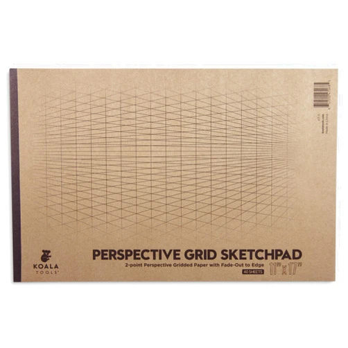 Koala Tools | Drawing Perspective (1 and 2-Point) Large Sketch Pad (2 Point - 11 x 17)