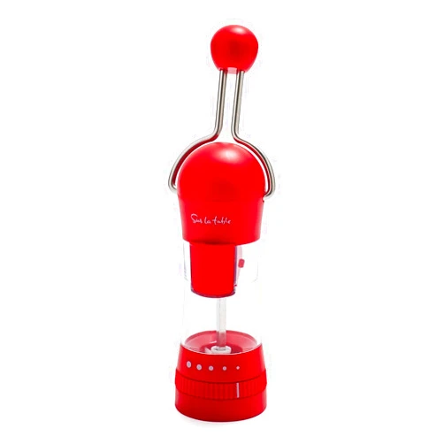 Sur La Table Spice Ratchet Mill Grinder with 5 Adjustable Coarse settings, Red