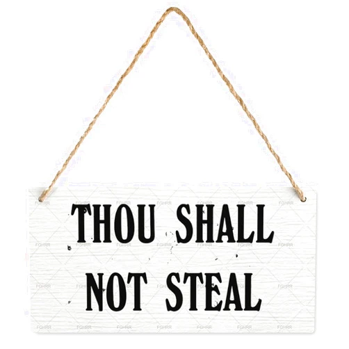 Generic Thou Shall Not Steal Wood Sign Front Porch Decor Wood Sign for The Entrance Way Personalized Outdoor Wall Plaque House Porch Home Decor 6x12 Inch