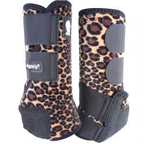Classic Equine Legacy2 Support Boots, Front (Cheetah, Large)