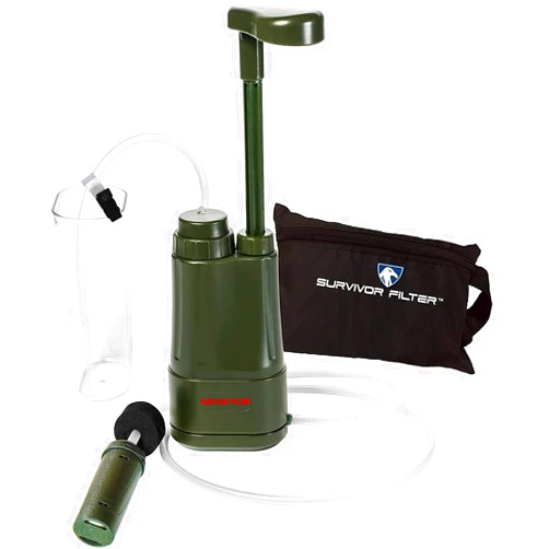 Survivor Filter PRO - Hand Pump Camping Water Filtration System Survival - Water Purifier Survival