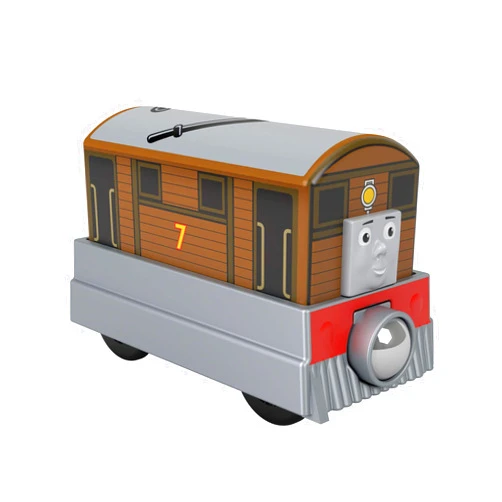 Thomas & Friends Wood Toby push-along train engine for toddlers and preschool kids ages 2 years and up